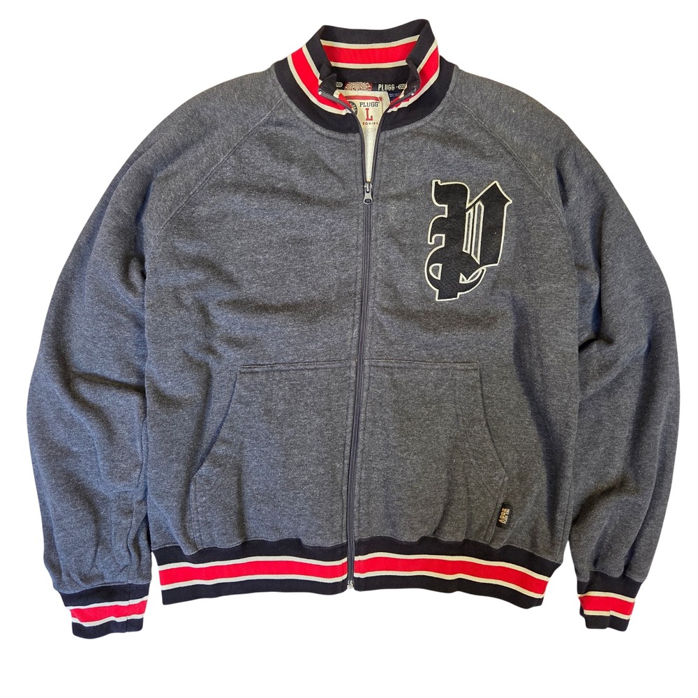 Plugg Extreme Equipt Men L Varsity Zip Up Sweatshirt P Streetwear Y2k Grunge